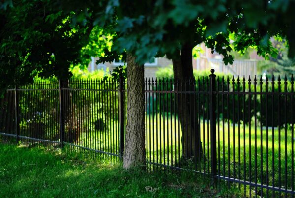 Iron Fence installed after boundary survey form Horizon Engineers